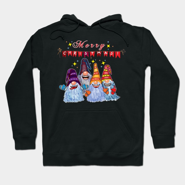 Funny Merry Christmas Gnomes with Icy Beards Hoodie by ArtedPool